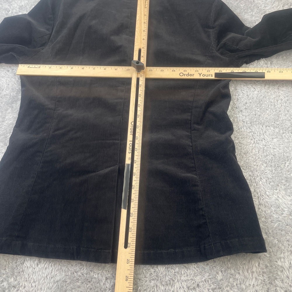 Lauren Ralph Lauren Blazer Women 10 Black Corduroy 3-Button Tailored Jacket - Picture 6 of 9
